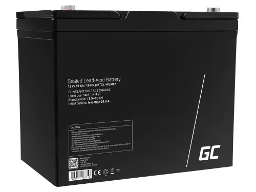 Green Cell AGM VRLA 12V 80Ah maintenance-free battery for boats, scooters, camper vans, wheelchairs,
