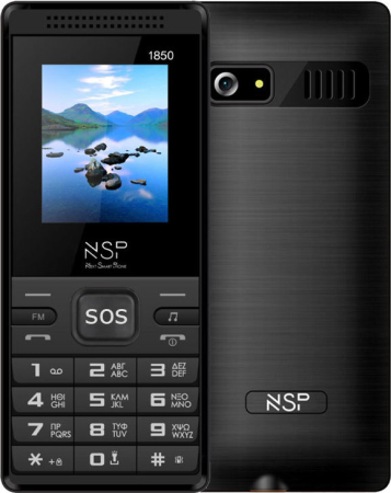 NSP 1850DS (32MB/32MB) Dual SIM Κινητό με Κουμπιά για Ηλικιωμένους Μαύρο