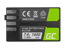 Battery Green Cell ® D-Li109 DLi109 for cameras Pentax K-r, K-2, K-30, K-50, K-500, K-S1, K-S2 7.4V