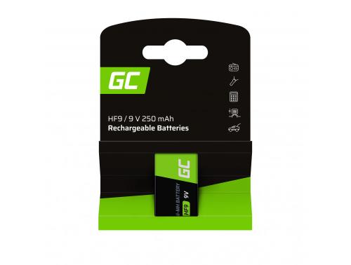 Battery 1x 9V HF9 Ni-MH 250mAh Green Cell 