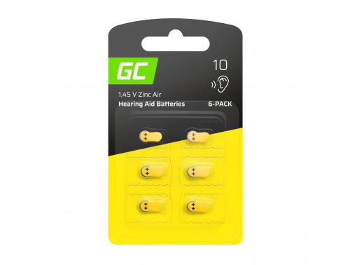 6x Battery Green Cell for hearing aid Type 10 P10 PR70 ZL4 ZincAir 